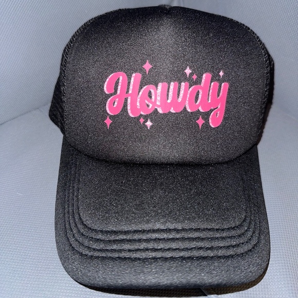 Cute “HOWDY” Black & Pink Trucker Hat - Picture 2 of 4